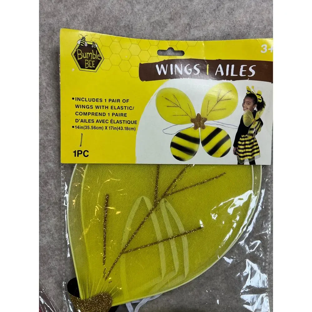 Lady Bug and Bumble Bee Wings with Antenna Headband Halloween Accessory Set